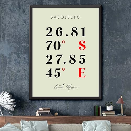 Miniatura 2 de Mapa de Sasolburg, Sudáfrica, Coordenadas Multilíneas de Colores (16x20)