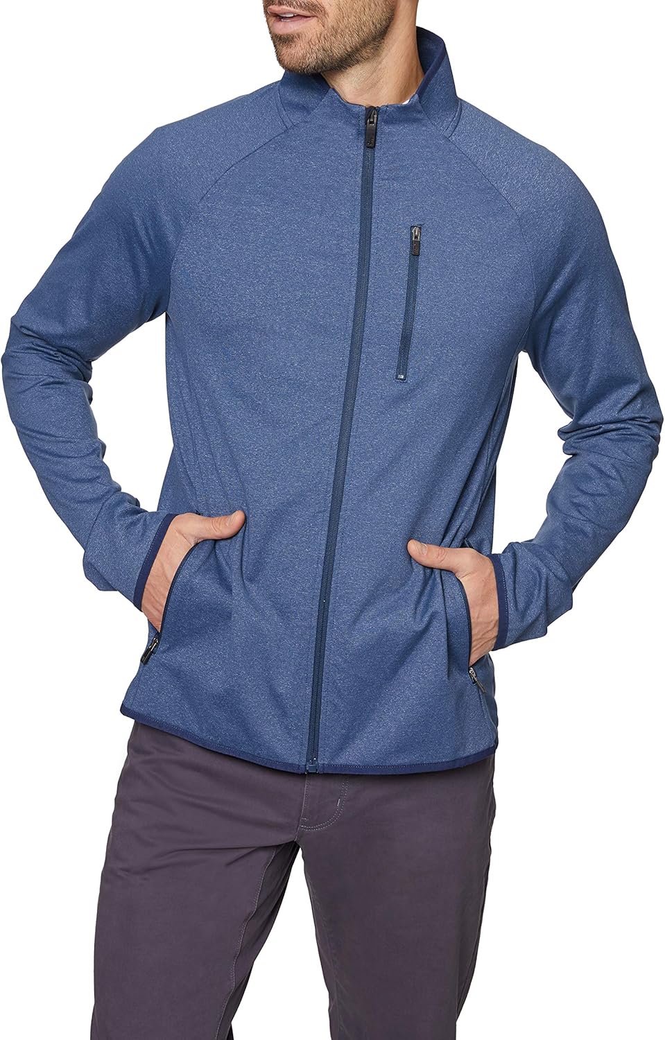 Hickey Freeman Men's Tech Melange Full Zip - Image 3