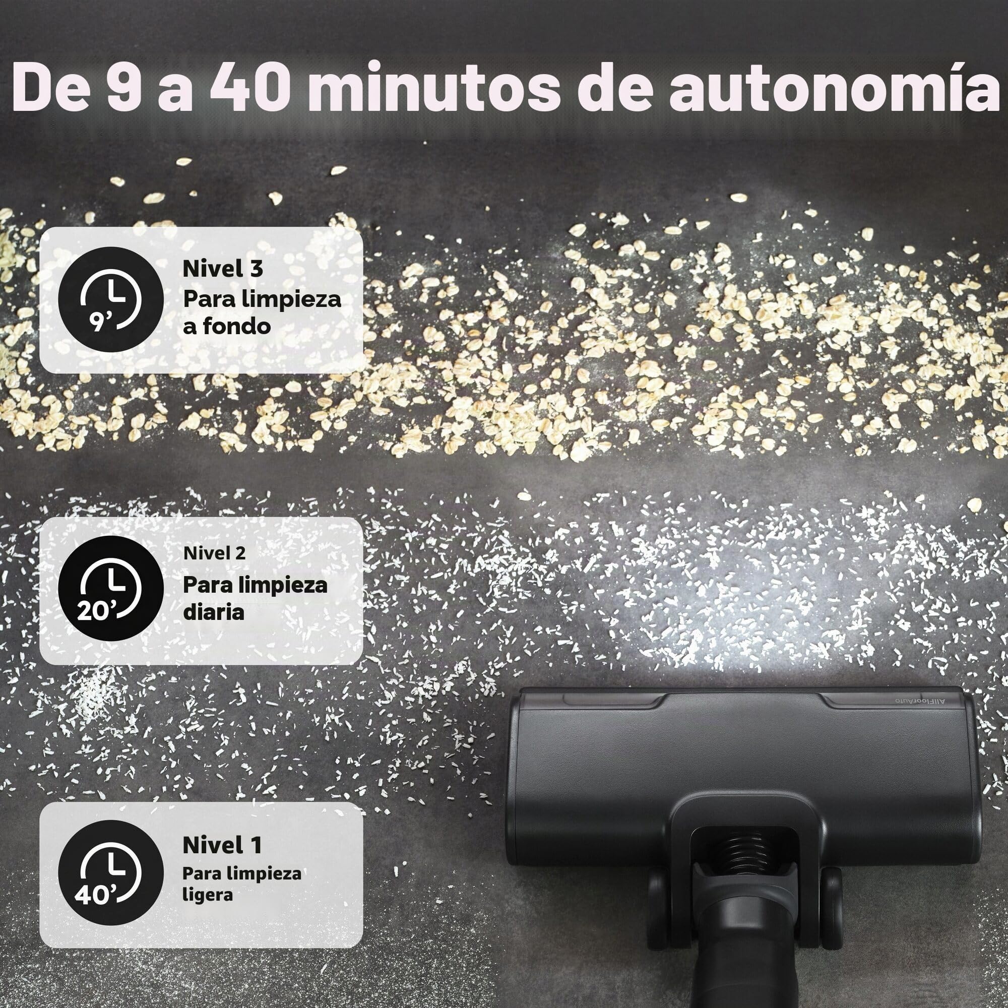 AEG Aspirador Escoba Sin Cable 7000 AP72UB21AM, 2 en 1 Escoba y Mano, hasta 50 min autonomía, Cepillo AllFloor Car LED, Filtración HEPA 6 etapas, Depósito 0,3 L