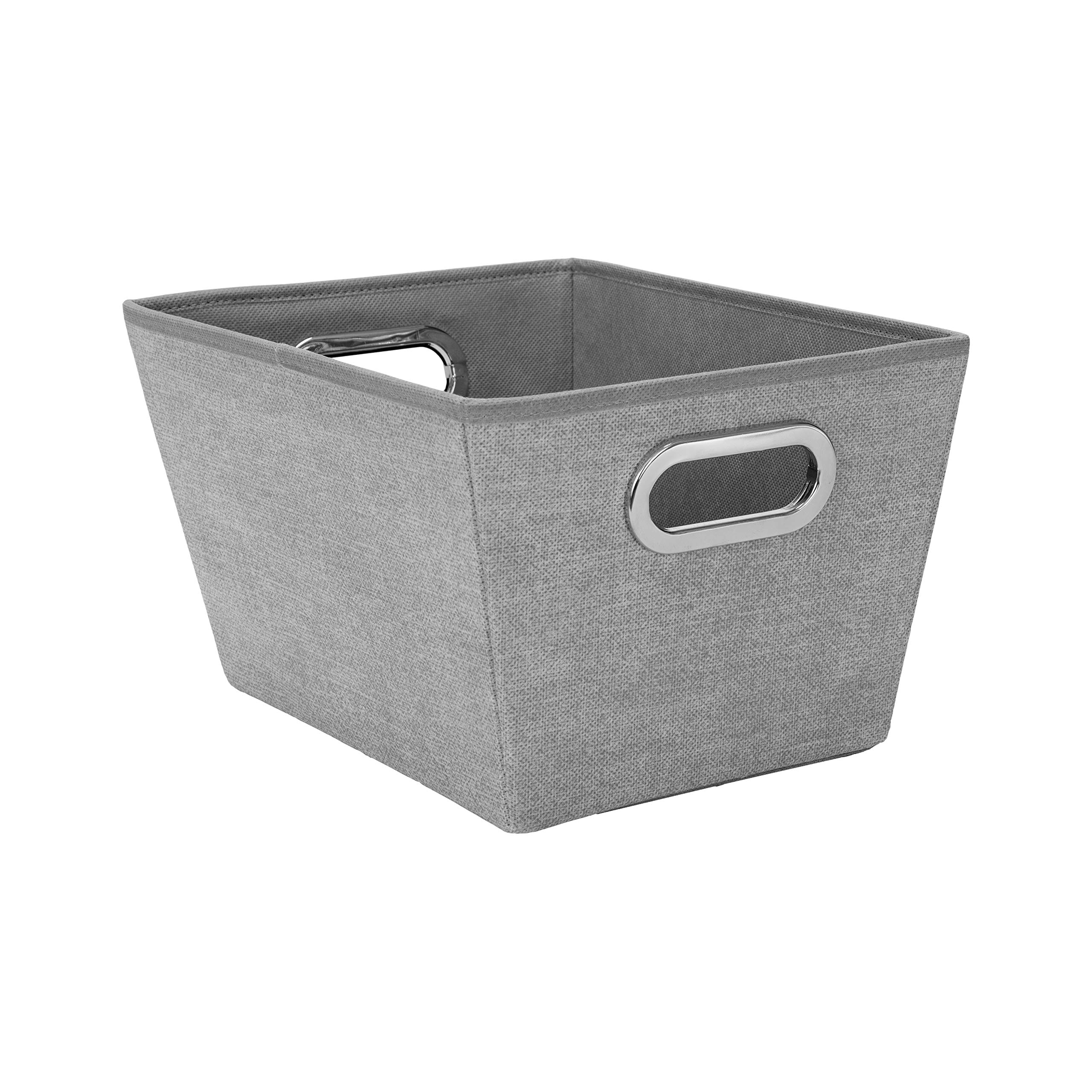 Simplify Medium Grommet Bins Heather Grey Soft Storage Collection, Tote