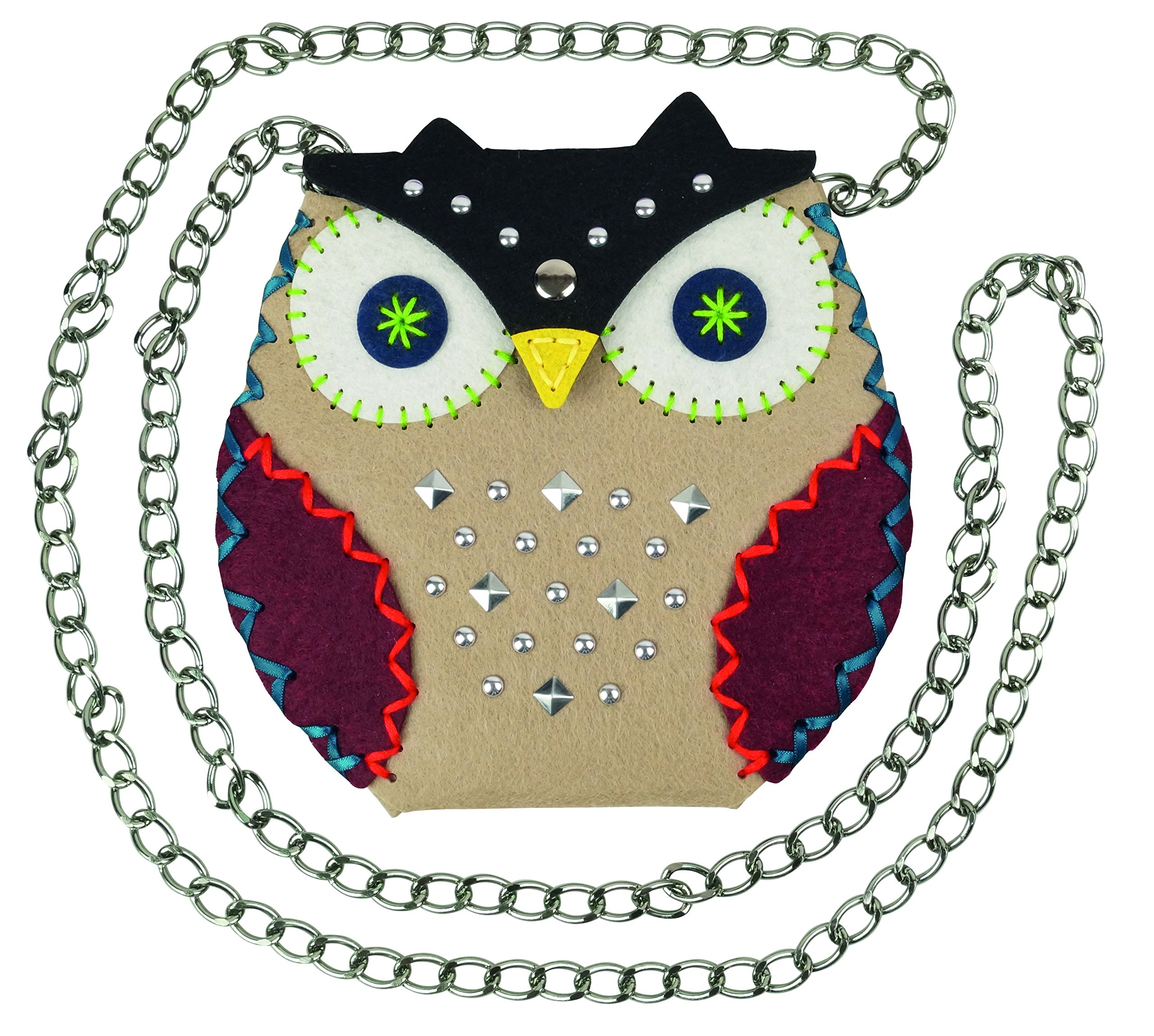 Kleiber Craft Set beige owl studded Felt, 22.5 x 22.5 x 2,5 cm
