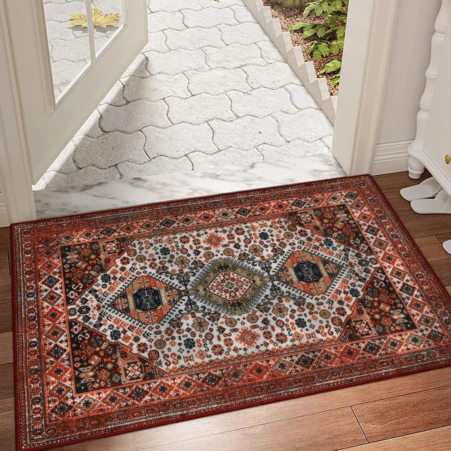 Collive Indoor Door Mat Retro Floor Mat, Non Slip Washable Doormat Quickly Absorb Welcome Mats Low Pile Door Mats Inside Entryway Carpet Front Door Rug for Entrance - 24" x 36" - Image 6