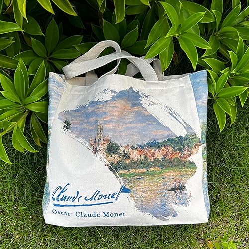 Miniatura 5 de Bolsa de lona estética para mujer, bonitas bolsas de mano con cremallera, bolsa grande de lona para ir de compras, regalo de playa