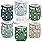 wegreeco Cloth Diapers 6 Pack with 6 Inserts & 1 Wet Bag, Washable Cloth Diapers for Babies, One Size Adjustable Reusable (Green)