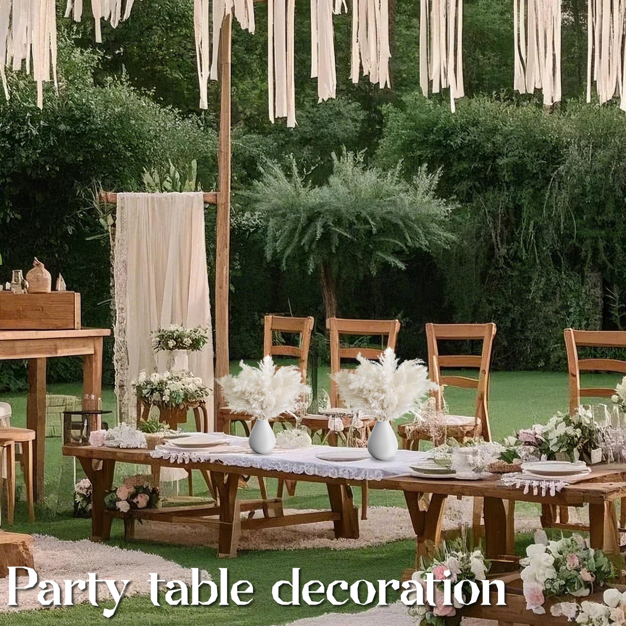 Kocat, 40 pezzi di erba della pampa bianca, decorazione per la casa, elegante decorazione bohémien, aste per pampa di alta qualità, perfette per casa, asilo nido, matrimoni, tavoli e decorazioni