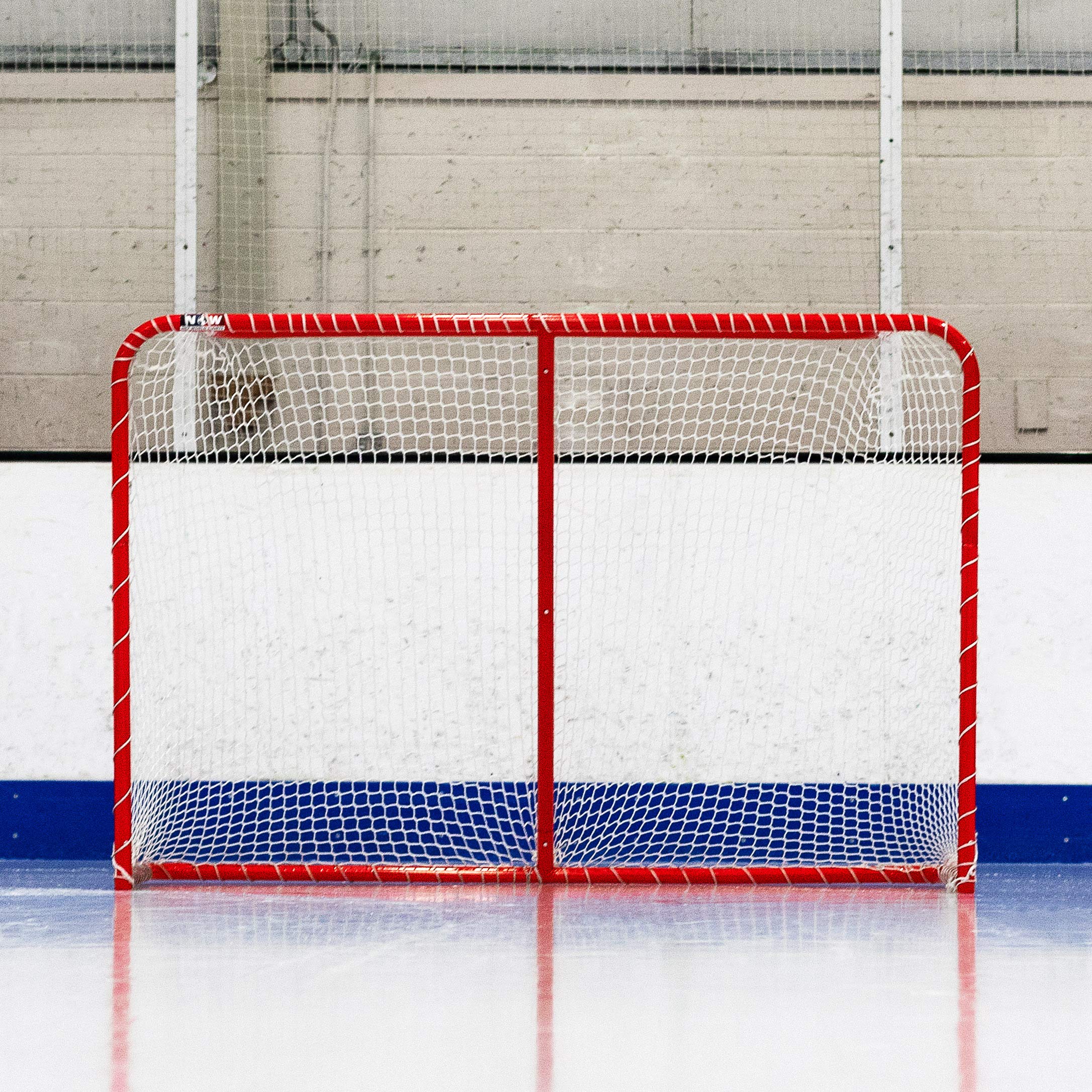 FORZA But de Hockey sur Glace 1,8m x 1,2m – Cages de Hockey en 3,8cm Acier avec 5 mm Filet | Classique Cage de Hockey – Taille Réglementaire