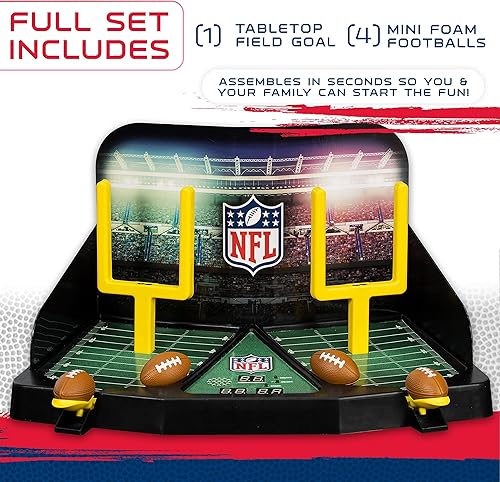 Miniatura 2 de Franklin Sports Mini juego de mesa de portería de campo de fútbol, mini juego de fútbol volador para niños y adultos, divertido juego de mesa de