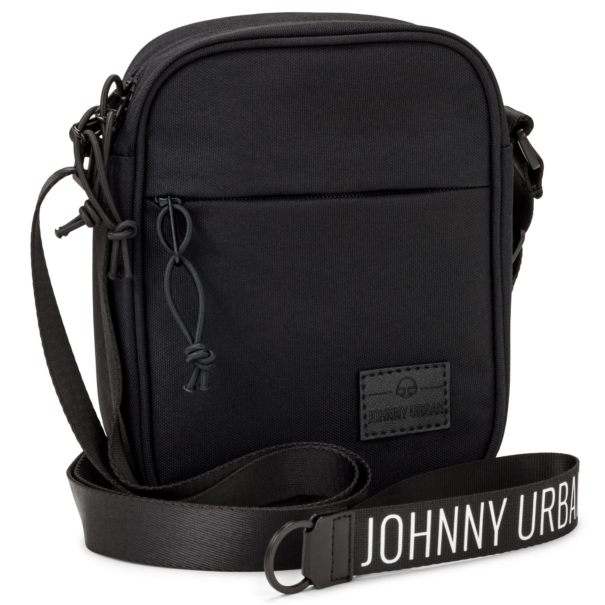 JOHNNY URBAN Borsa a Tracolla Uomo e Donna Nero - Luis - Piccolo Borsello per Viaggio e Lavoro - Messenger Bag per Festival - Impermeabile