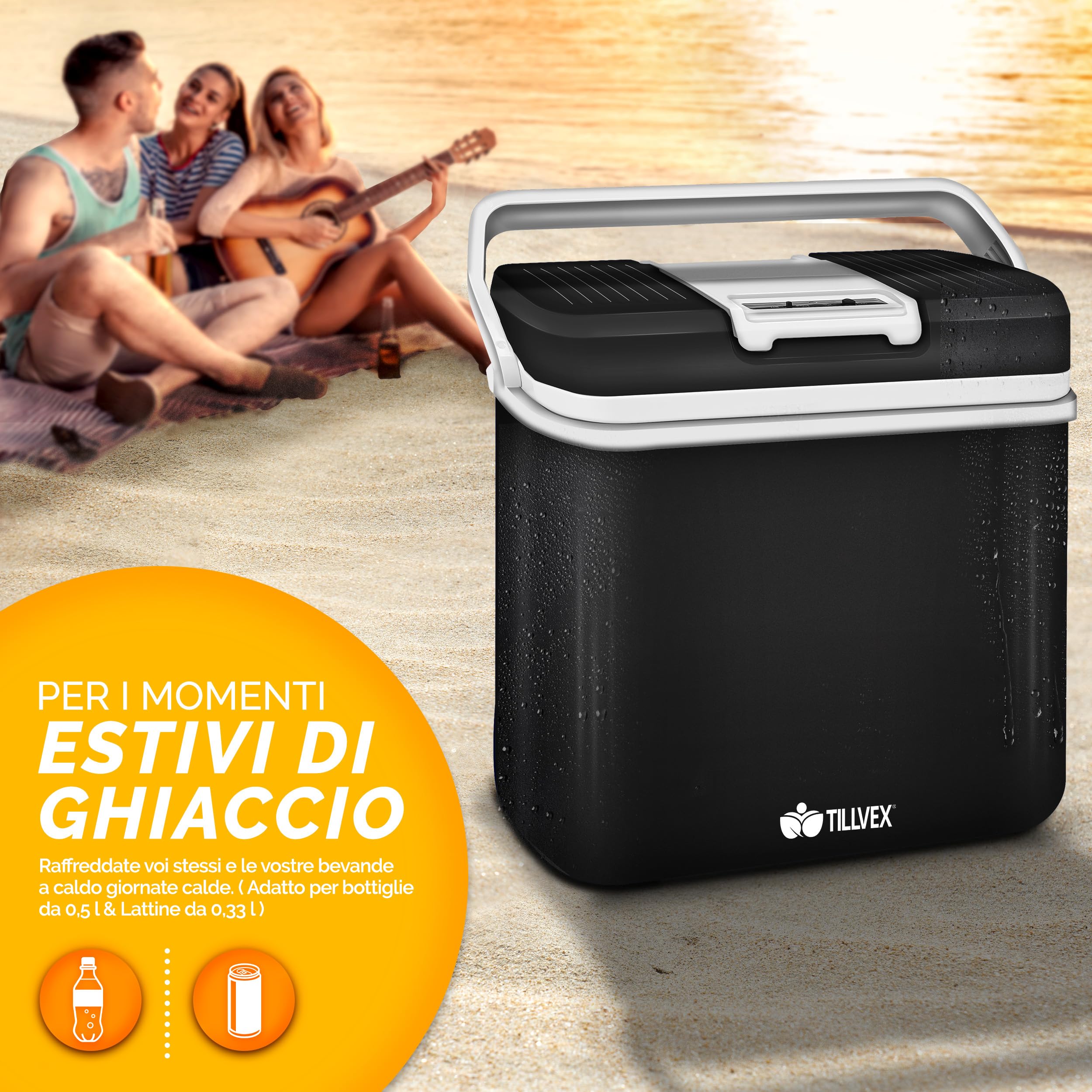 tillvex Frigorifero elettrico Portatile 24L Mini-frigorifero 230V 12V campeggio auto camper ECO