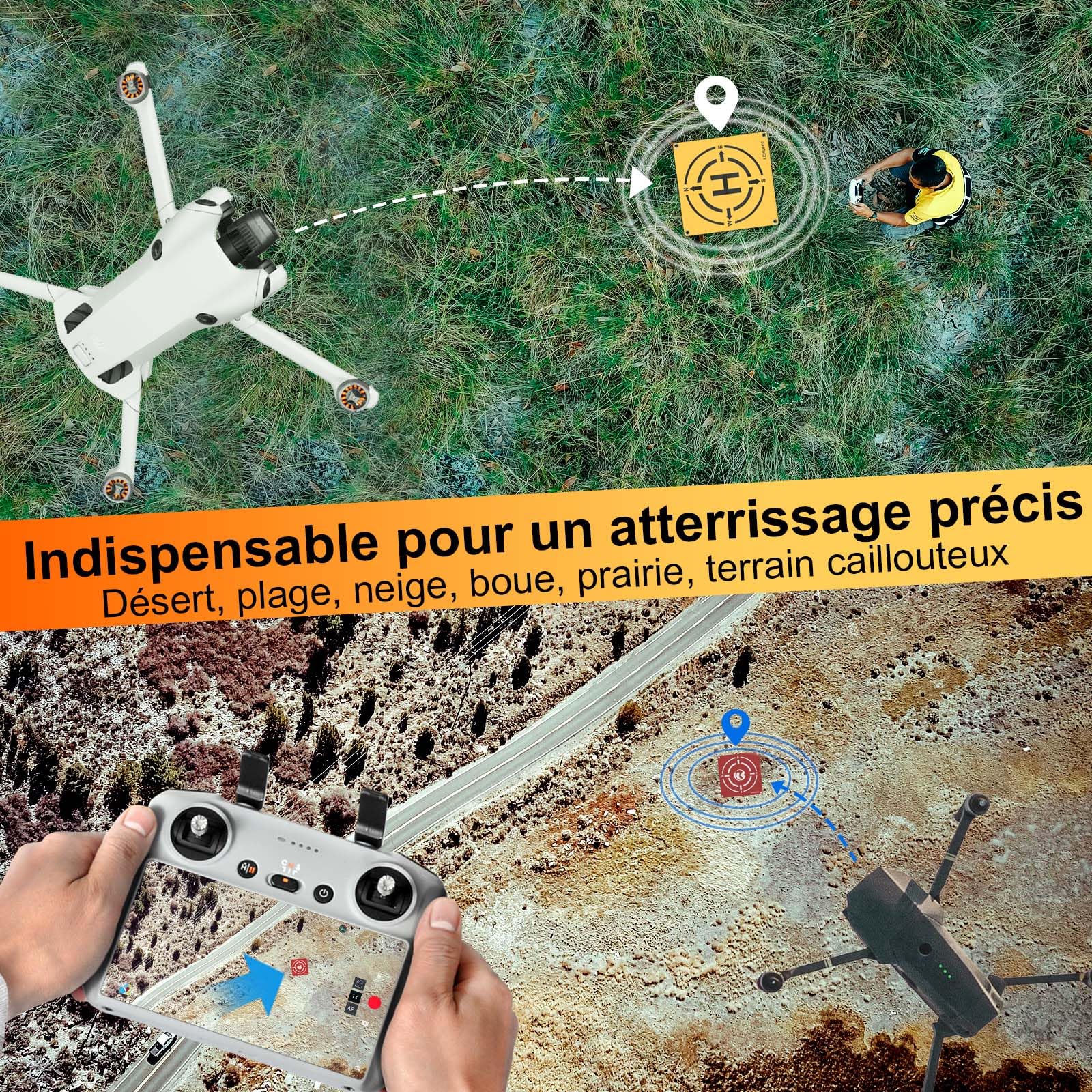 Lekufee Tapis d'atterrissage pliable pour drone DJI Mavic 4 Pro, Air 3S/3/2S/2, Flip,Neo, Avata 2, Mavic 3 Pro/3/Classic/Cine, Mini 4K, Mini 4 Pro, Mini 3/2/2SE, Avata Pro, FPV, accessoires