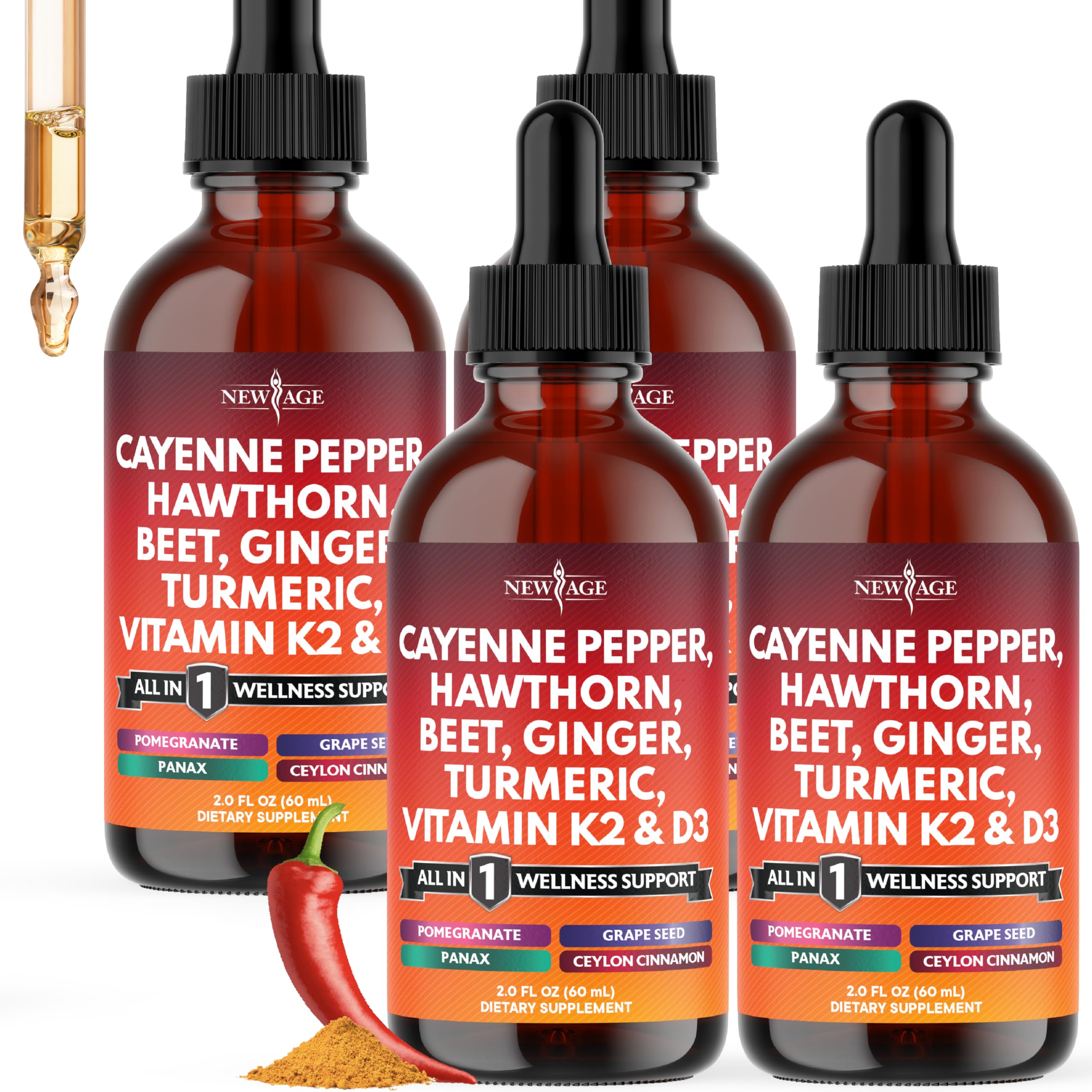Amazon.com: Cayenne Pepper Supplement Liquid Drops + Hawthorn