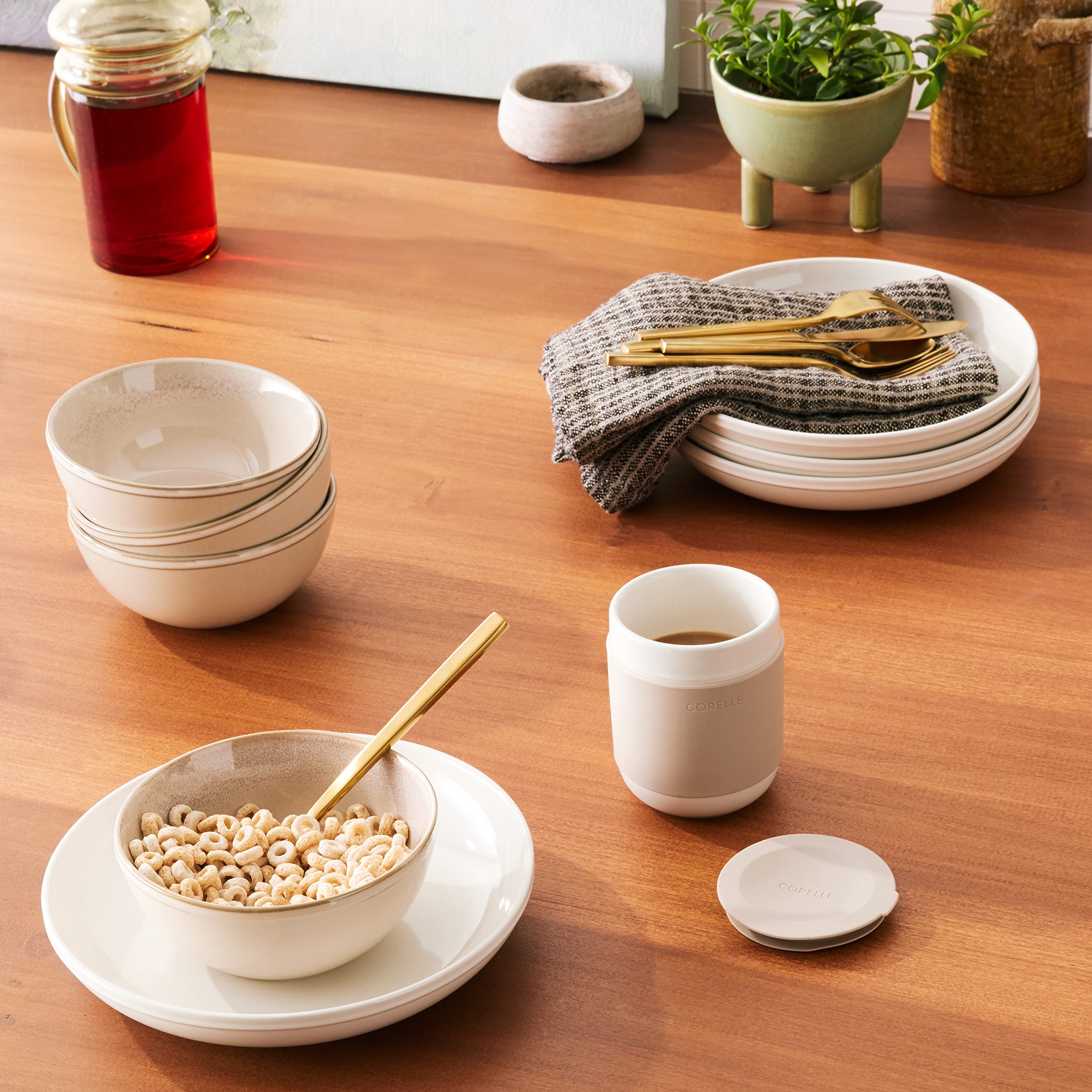 Corelle Outlet Corelle Juego De Vajilla De Cerámica De 16 Piezas