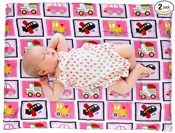 MOM CARE Baby Nappy Changing mat/Urine Sheet with Waterproof for New Born Babies.(Pink mat 0-6 Months) Pack of 2