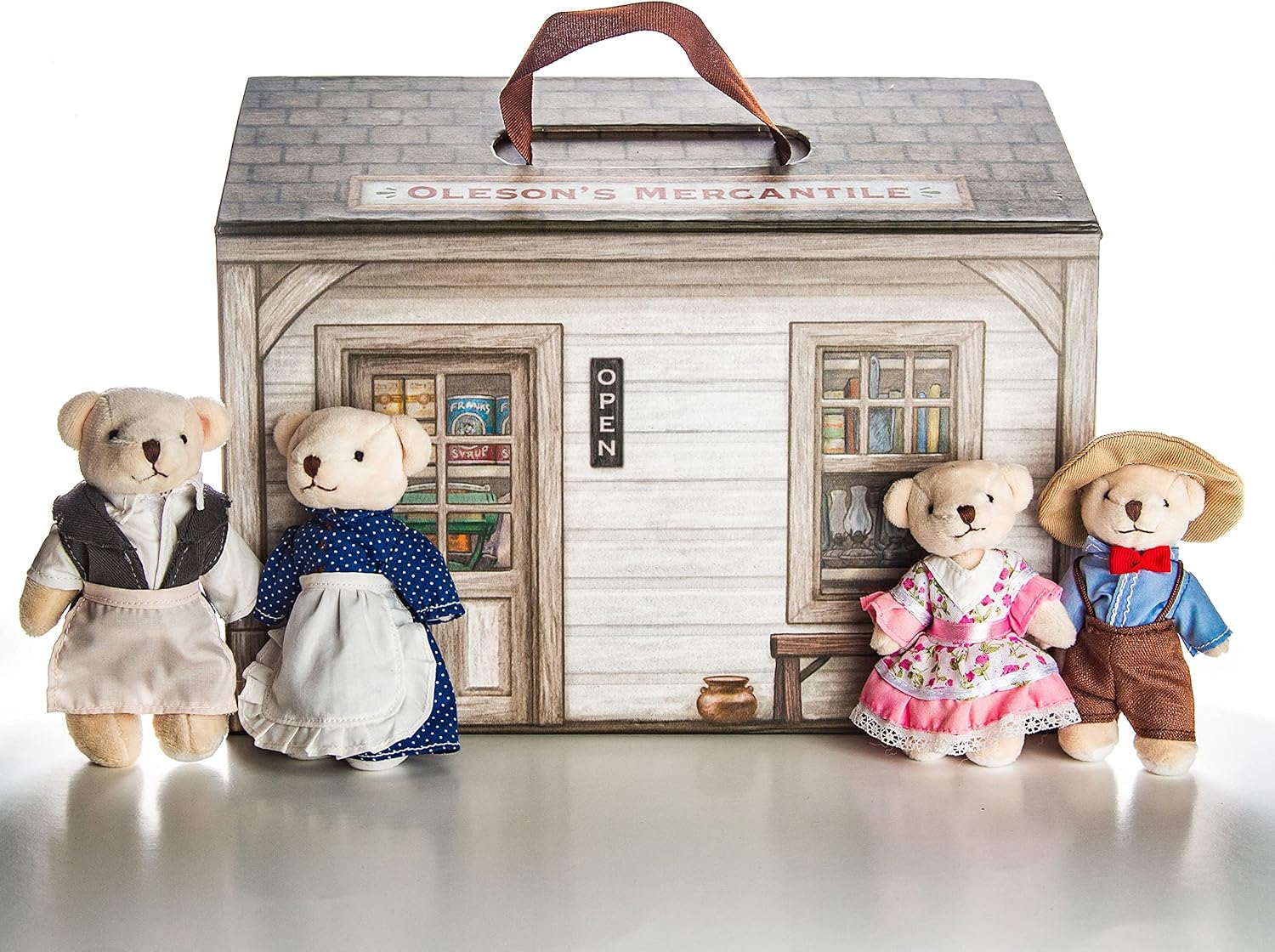 THE QUEEN'S TREASURES My First Little House on The Prairie Handmade Oleson's Bear Family & Mercantile Play Set