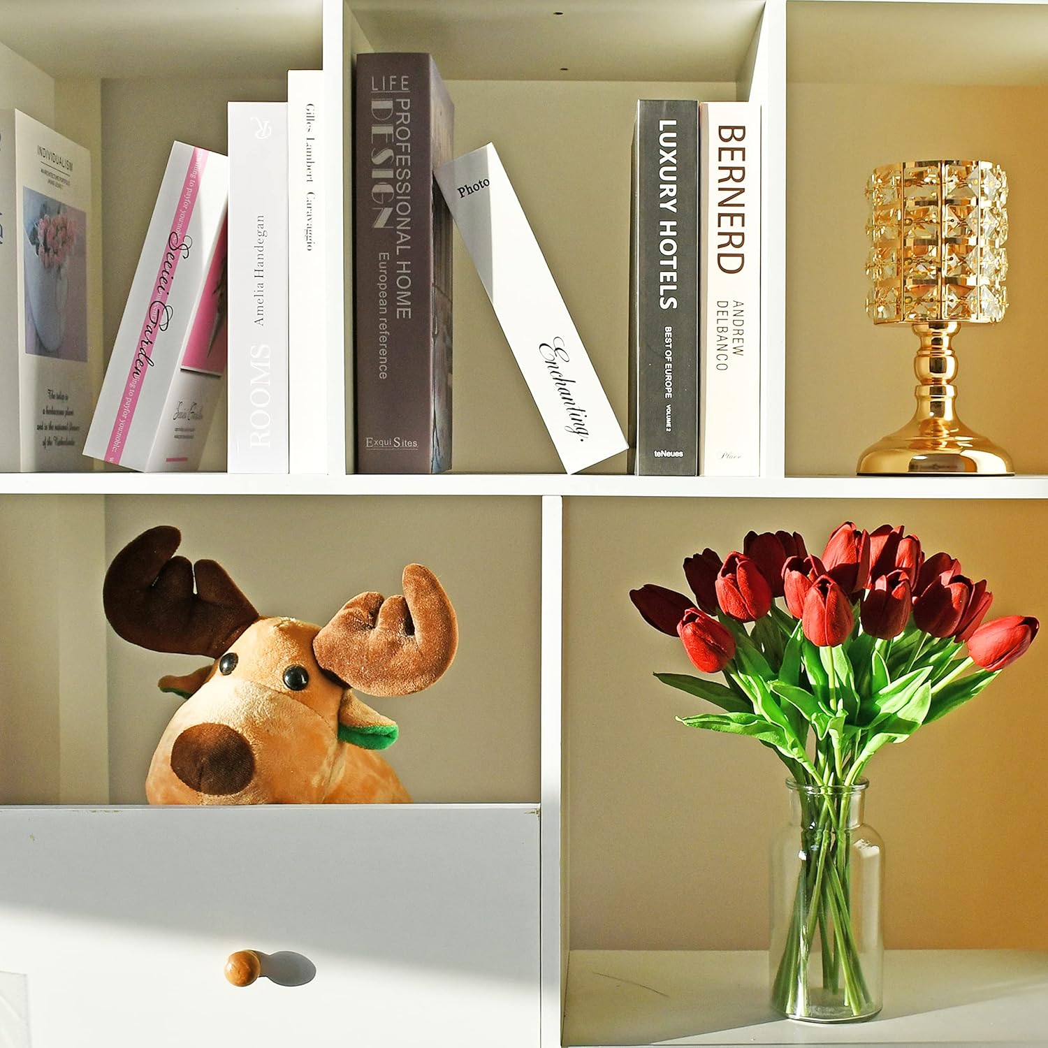 Mandy's Artificial Tulips 20 Stems Burgundy PU Faux Flowers for Valentine's Day and Easter Decorations Wedding Home Decor 13.5 Inch - Image 9