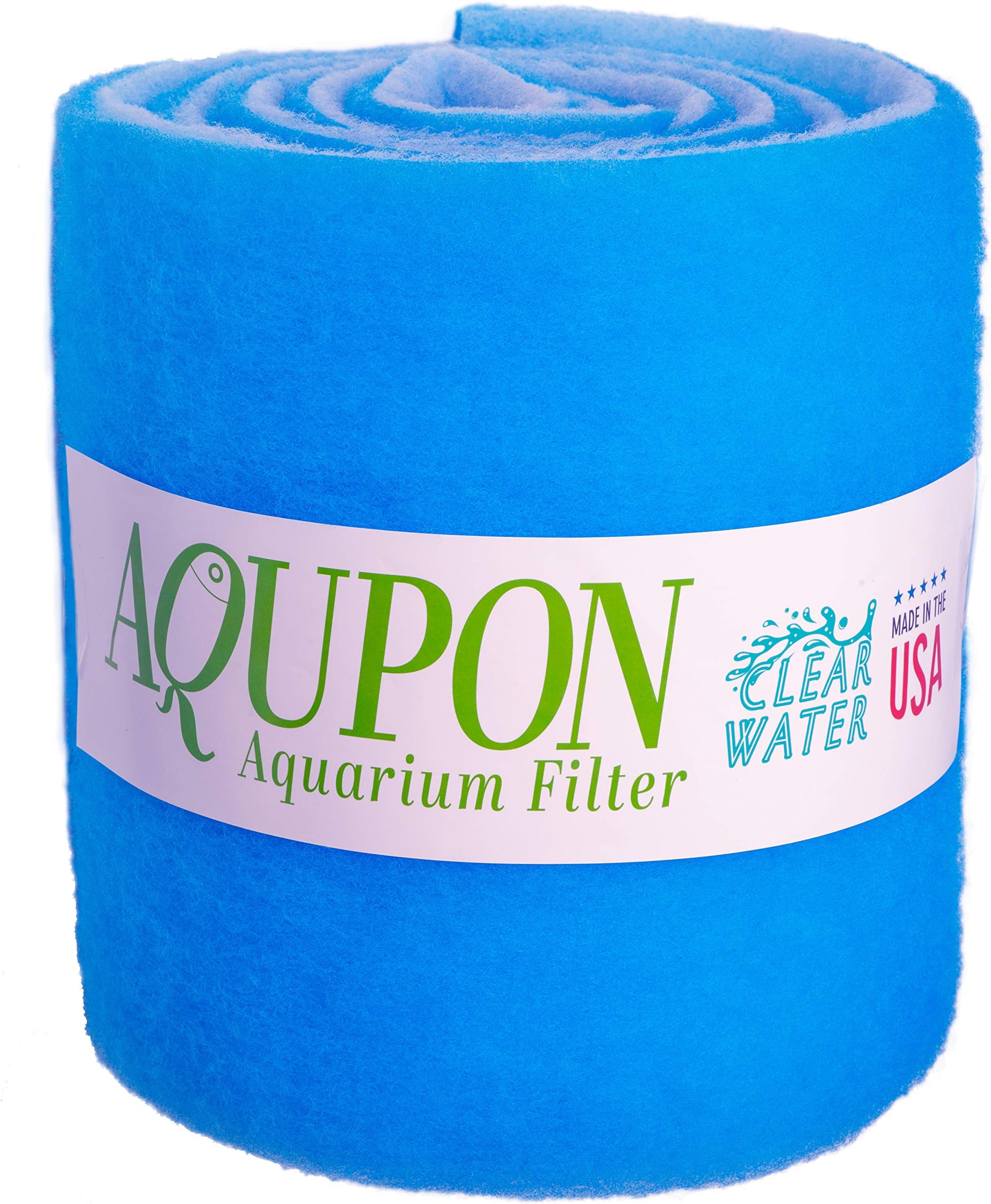 Aquarium Filter Media Pad - Cut to Fit Roll (Dye-Free/Blue Bonded) 0.75 Inch Thickness (12 ft, Blue)