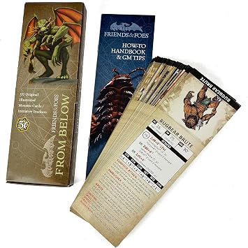 Friends & Foes from Below - 50 Illustrated Original 5e Monsters - Initiative Cards for 5th Edition DMs