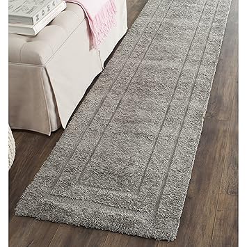 GlobalNiche 2'3 x 11', Grey/Grey : Shadow Box Shag Collection SG454-8080 Grey Runner (2'3 inches x 11')