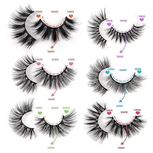 Miniatura 4 de Ruairie - 24 pares de pestañas postizas de visón sintético, esponjosas, con volumen y espesas, impactantes, 5D, de tamaño completo, 6 estilos