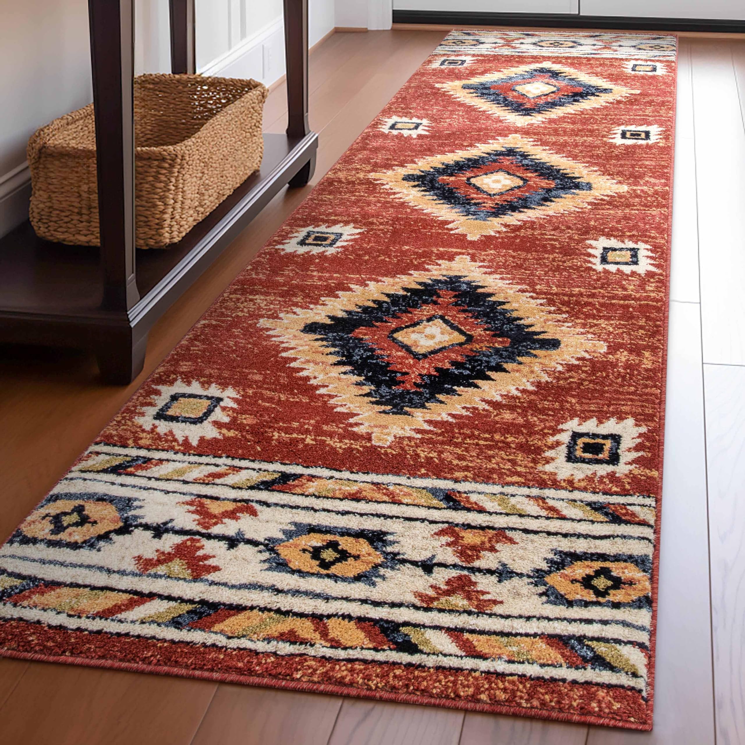 Well Woven Tulsa Lea Crimson Traditional Southwestern Tribal 2x7 (2'3" x 7'3") Runner Rug