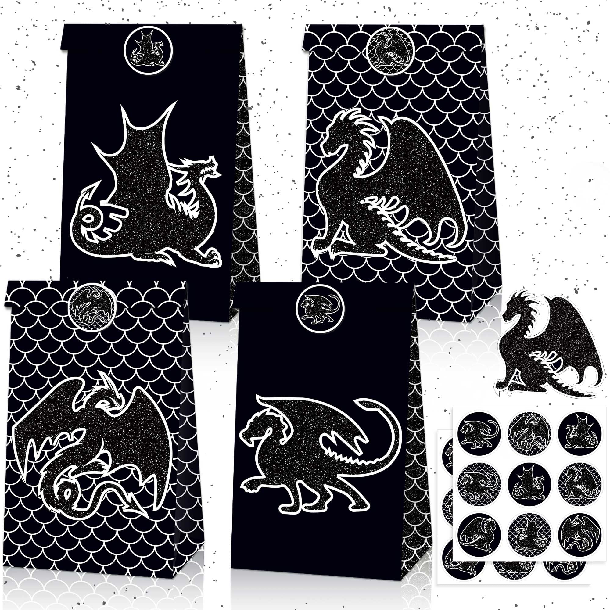 JeVenis Dragon Party Favor Bags - Fantasy Party Supplies & Favors
