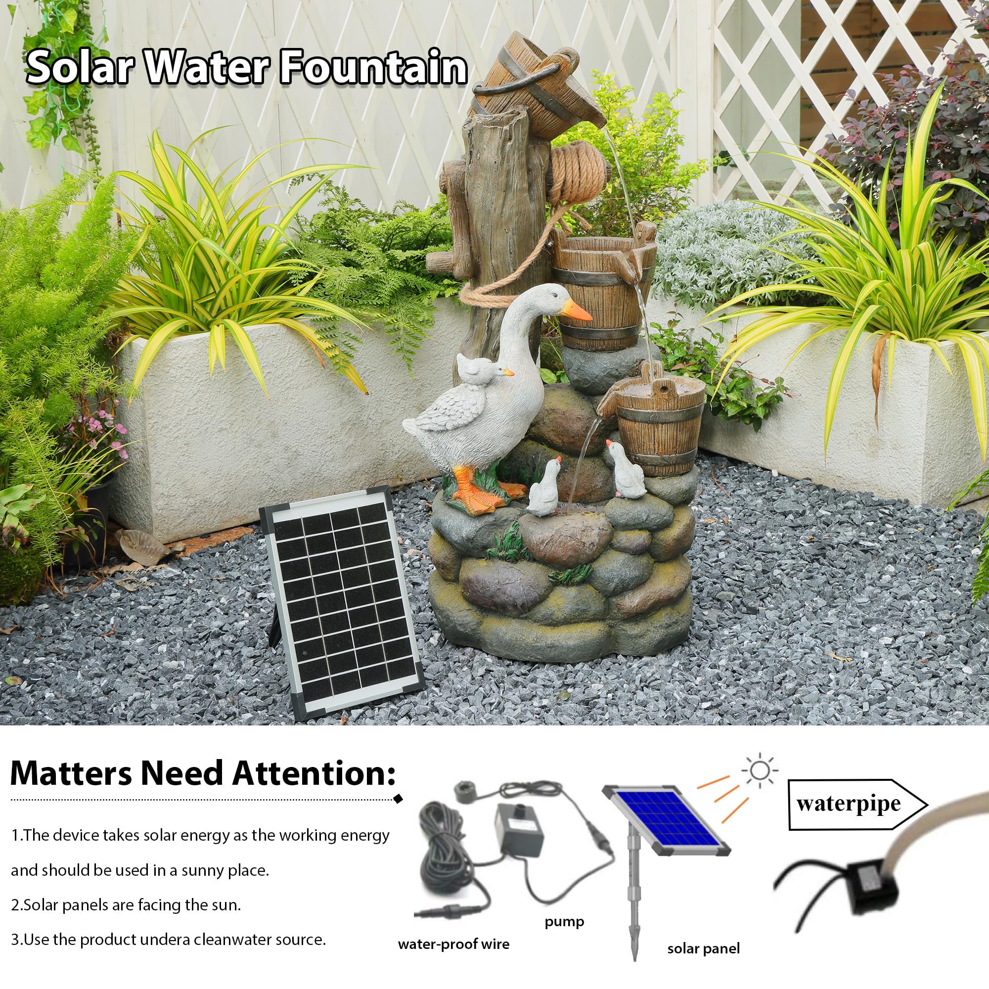Bumilgar 81 CM Solar Outdoor Garden Water features - Image 7