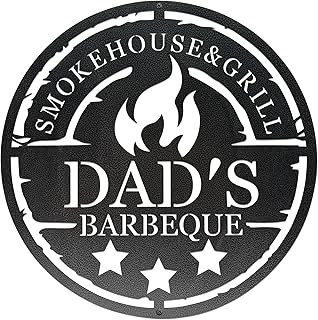Dad's BBQ Metal Sign - Grilling Gifts for Dad, Papa & Grill Master Gifts | Funny Backyard Gifts for Dad with Textured Finish for Fathers Day, Garden Gifts for Dad & BBQ Outdoor Gifts