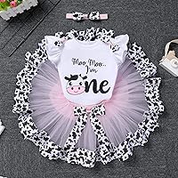 Vista 41 de IBTOM CASTLE Conjunto de ropa para niñas de 1er cumpleaños con diseño de pasteles, falda tutú, diadema y accesorios para fotos Rosa - dos largos