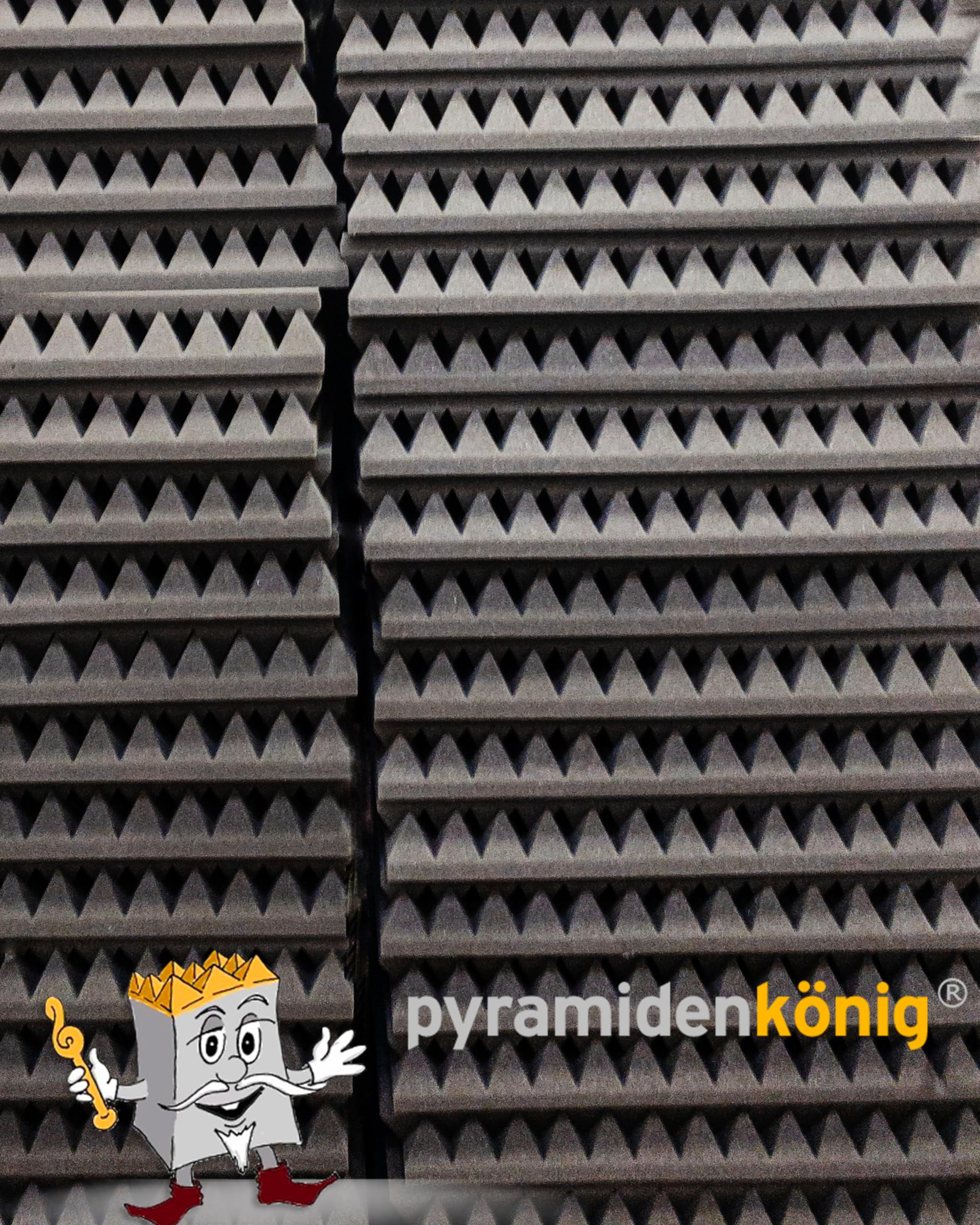 40 x Pyramiden-Schaumstoff, Platten je ca. 50x50x5cm, Anthrazit Schwarz, Schaumstoff, Noppenschaum, Dämmung, Akustik, Schallschutz