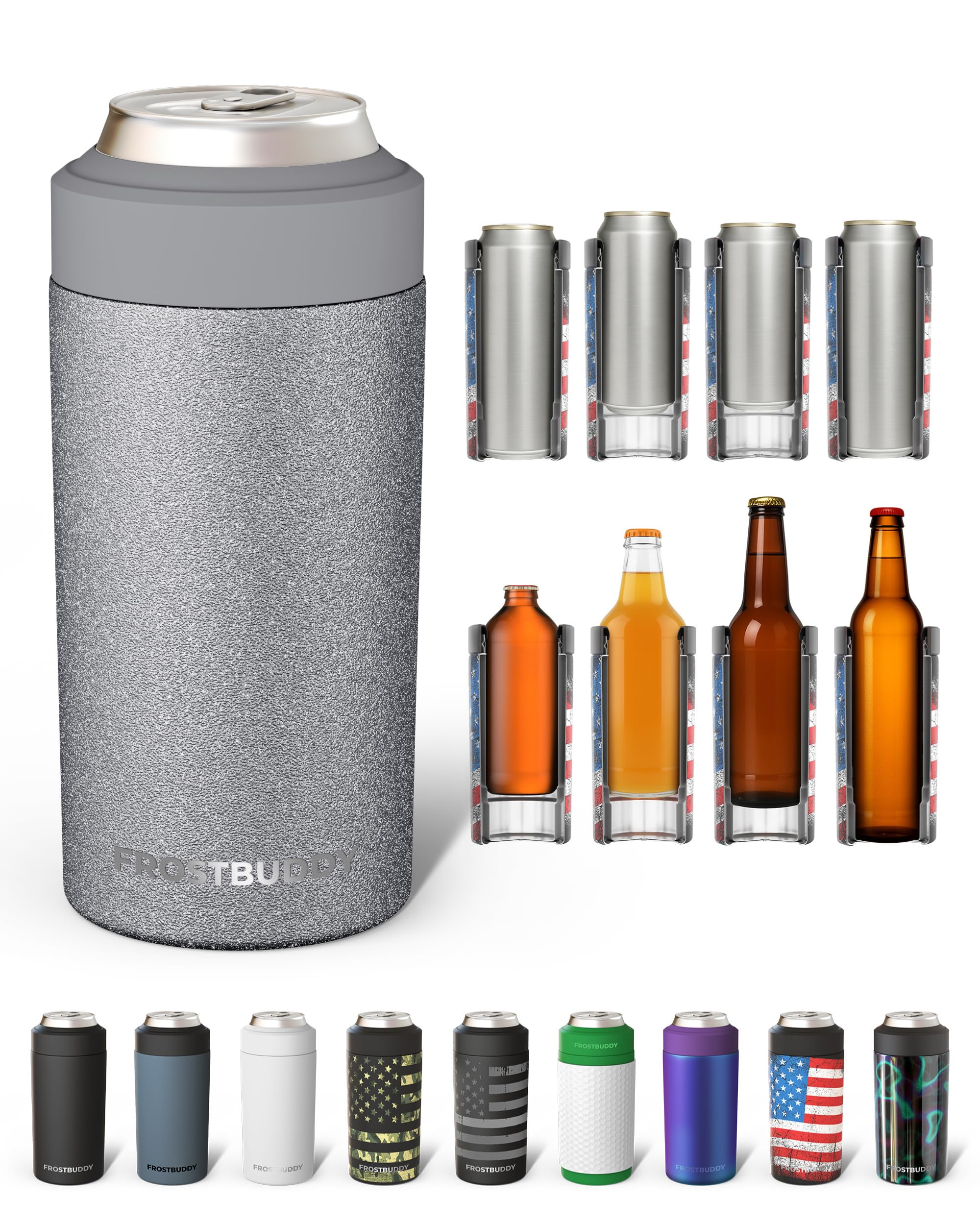 Frost Buddy Universal Can Cooler, Stainless Steel Can Insulator, Hazy Glitz