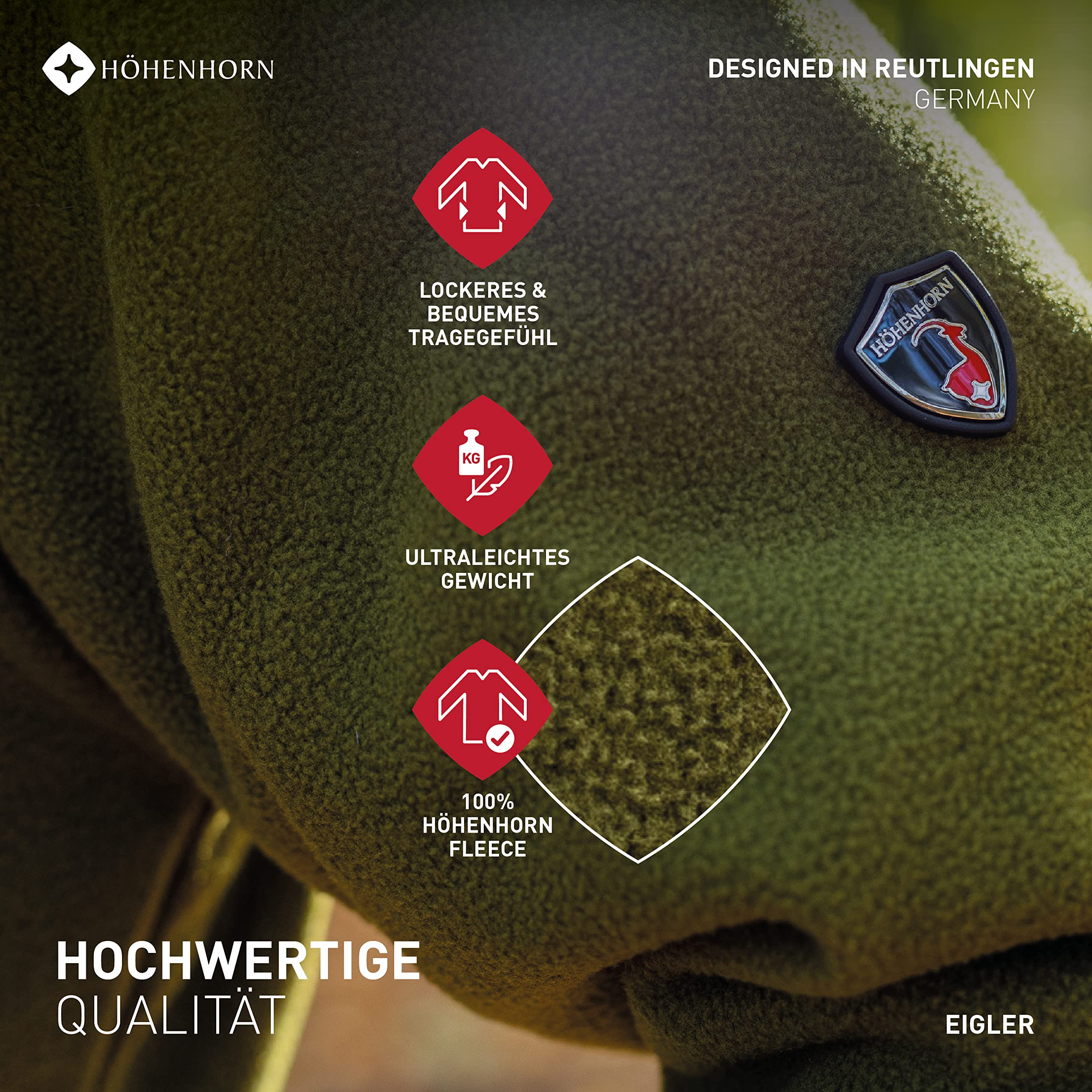 Höhenhorn Badus Chaqueta polar para hombre Cremallera completa Senderismo al aire libre Senderismo - 4