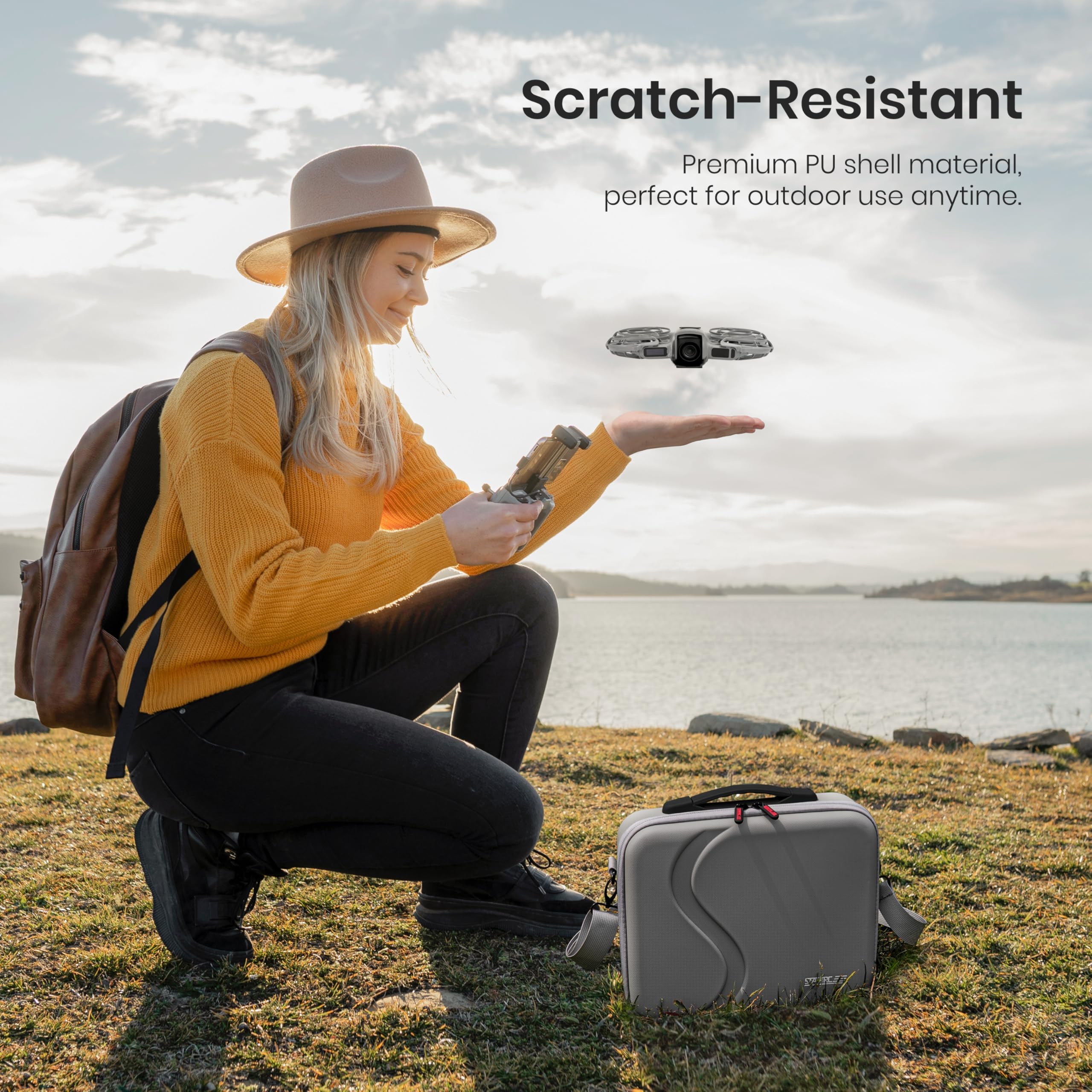 STARTRC Neo 2 Tasche,Tragbar PU Case für DJI Neo 2 Fly More Combo Zubehör, Tragetasche für DJI Neo 2 Drohne Compatible with RC-N3/N Controller, Neo 2 Akku,Zweiwege-Ladestation