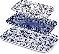 vancasso SELENE Porcelain Serving Platters Set of 3 - 16" 14" 12" Party Trays, Microwave Oven Dishwasher Safe for Entertaining