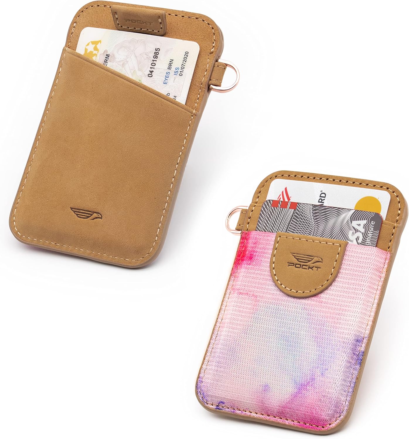 POCKT Slim Card Holder Wallet + Neck Lanyard for Keys Bundle for Women | Mood