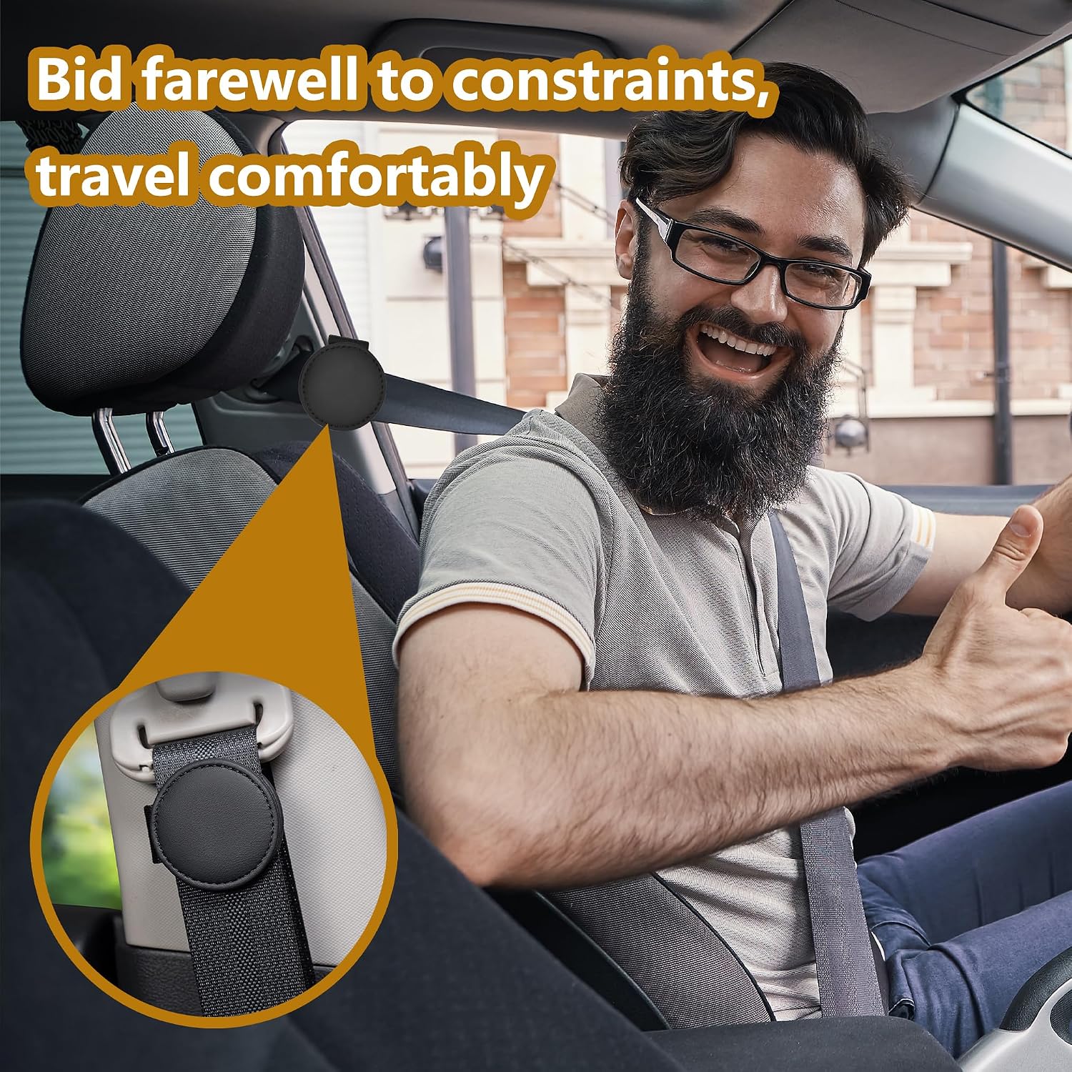 2 Pack Magnetic Seat Belt Clip, Adjustable Shoulder Strap Positioner for Car, Relieves Neck & Shoulder Pressure, Keeps Seatbelt in Place for Driving Comfort & Safety, Universal Fit for Adults & Kids