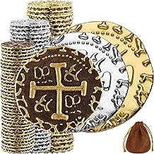 Metal Pirate Coins - 102 Gold, Silver and Bronze Coins for Adult Board Games, Kids Board Games, Treasure Chest, DND, Gloomhaven Fake Money - Mix Size