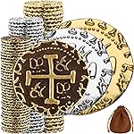 Large Pirate Coins - 102 Bronze, Silver & Gold Treasure Coin Set - Metal Replica Spanish Doubloons for Pirate Party Decorations & Favors, Tokens, Cosplay - Pirate Treasure Chest - M, L, XL Sizes