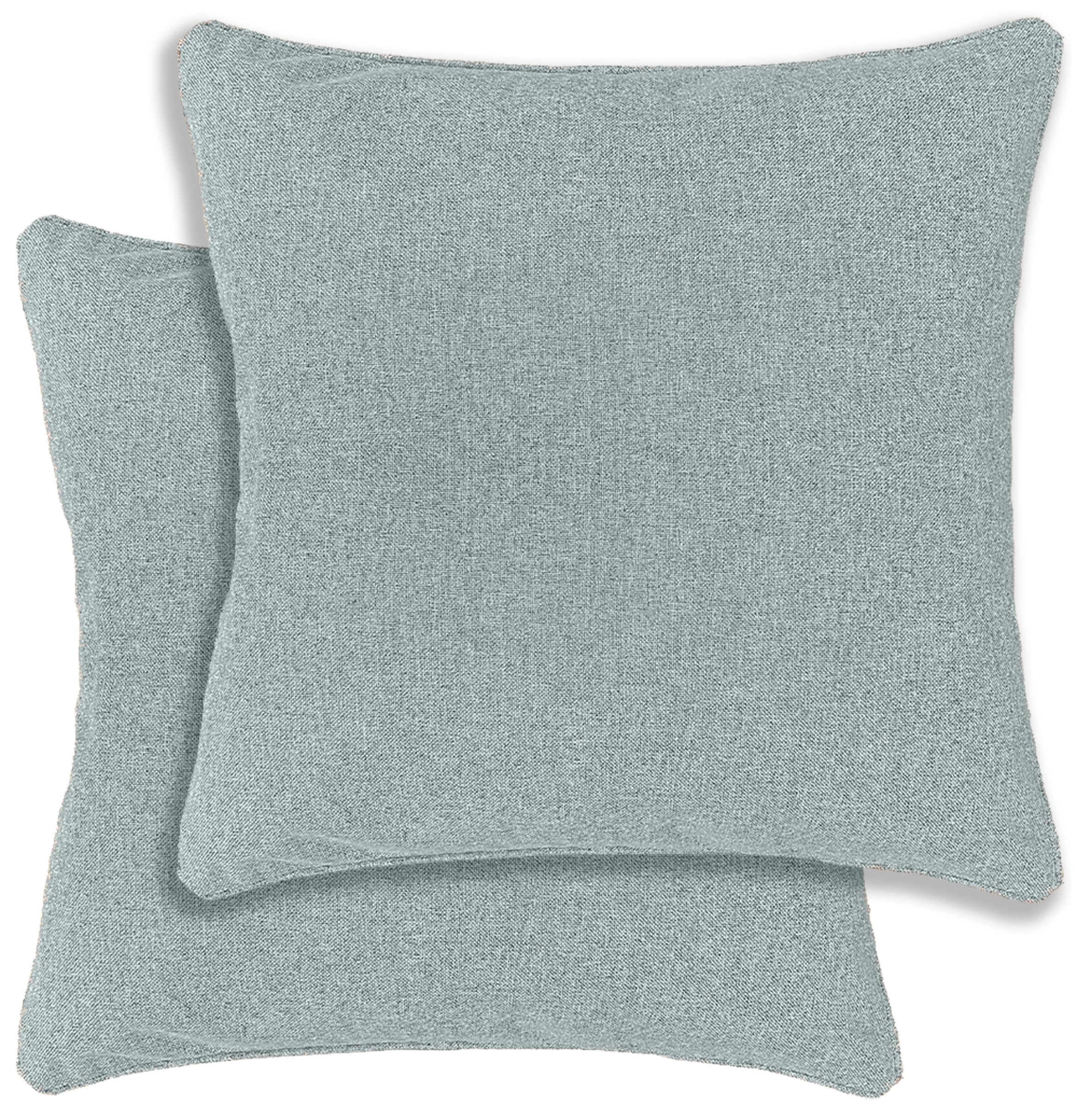 Enhanced Living Blue Austin/Dallas Textured Pair Of Double Sided Zip Opening Piped Edge Cushion Covers - 43X43cm - Cases Only