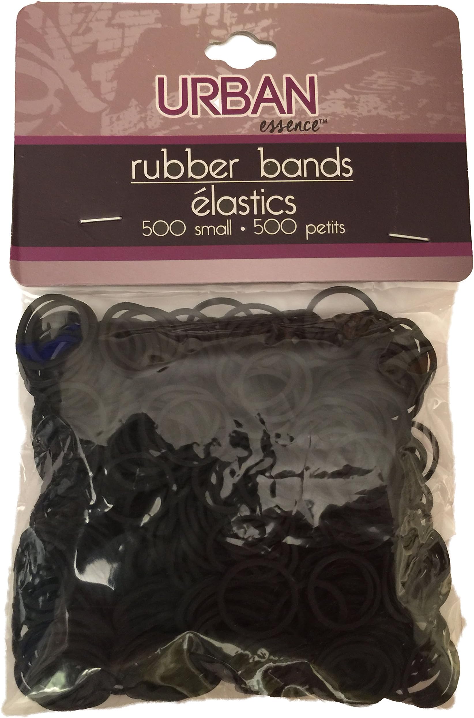 Pack of 500 Small Black Rubber Bands for Styling, Kids Hair, Braids Hair, Dreadlocks, Babies, Hair Twists, Ethnic Styles and Even Fishing, Urban Essence Brand