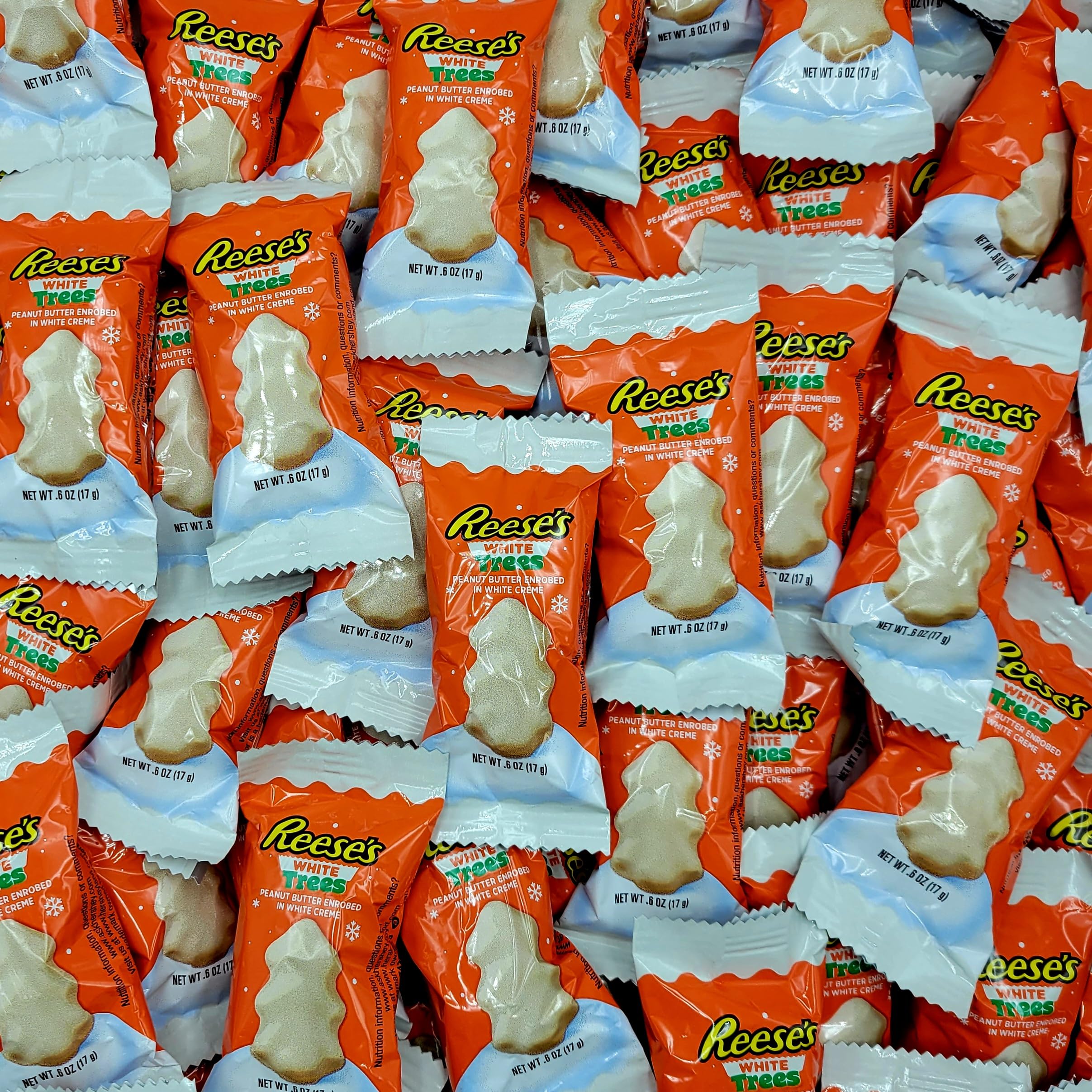 ReesesTrees Milk Chocolate Peanut Butter Snack Size Trees 0.6oz Individually Wrapped Christmas 3 Pound Bulk Pack of Holiday Candy