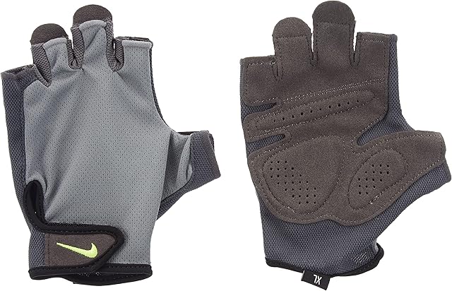 Nike Luvas masculinas Essential Fitness M cinza claro/antracite/volt, cinza claro/antracite/Volt