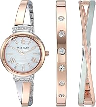 Anne Klein Women's Premium Crystal Accented Bangle Watch Set, AK/2245