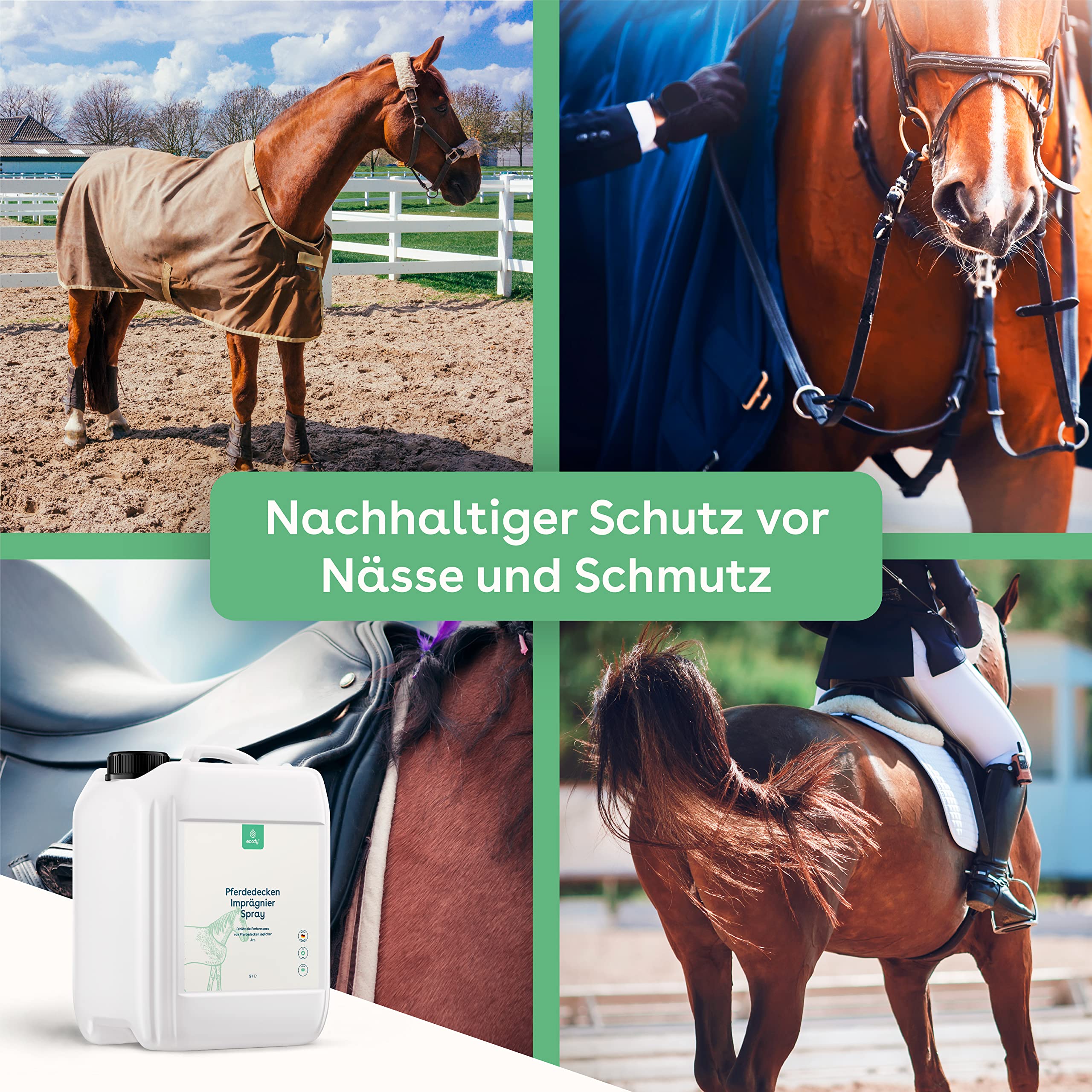 Pferdedecken Imprägnierspray Spray-On Imprägnierung Imprägniermittel Imprägnierer Versiegelung gegen Nässe und Schmutz Atmungsaktiv