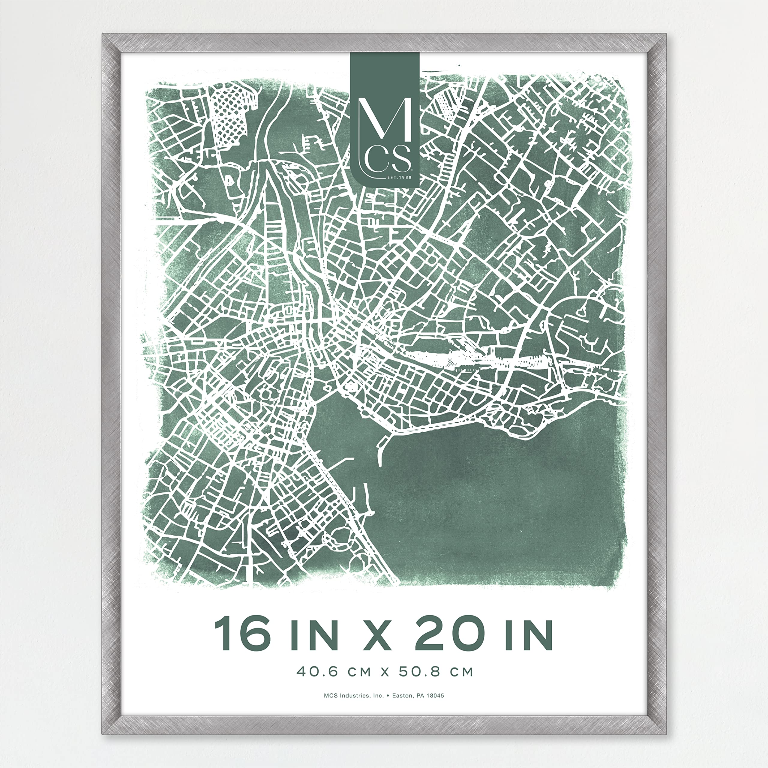 MCS Edgeline Metal Poster Frame, Back-Loading Picture Frame For Wall Art, 16 x 20 Inch, Silver