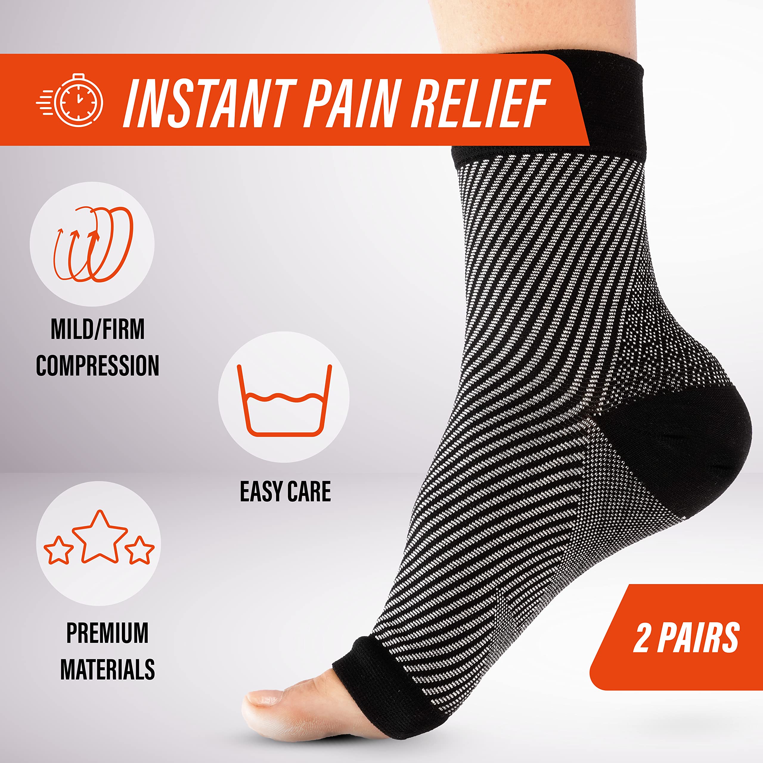 FIT NATION Plantar Fasciitis Support Socks for Weak Ankles, Arches