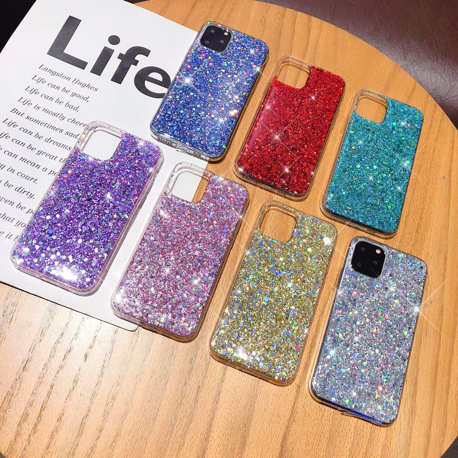 KBIKO-zxl Cover per iPhone XR 6.1, Glitter Bling Liquido Custodia Sparkly TPU Silicone Protettivo Morbido Brillantini Quicksand Cellulare Cover Case per iPhone XR 6.1.Rose Gold YBL