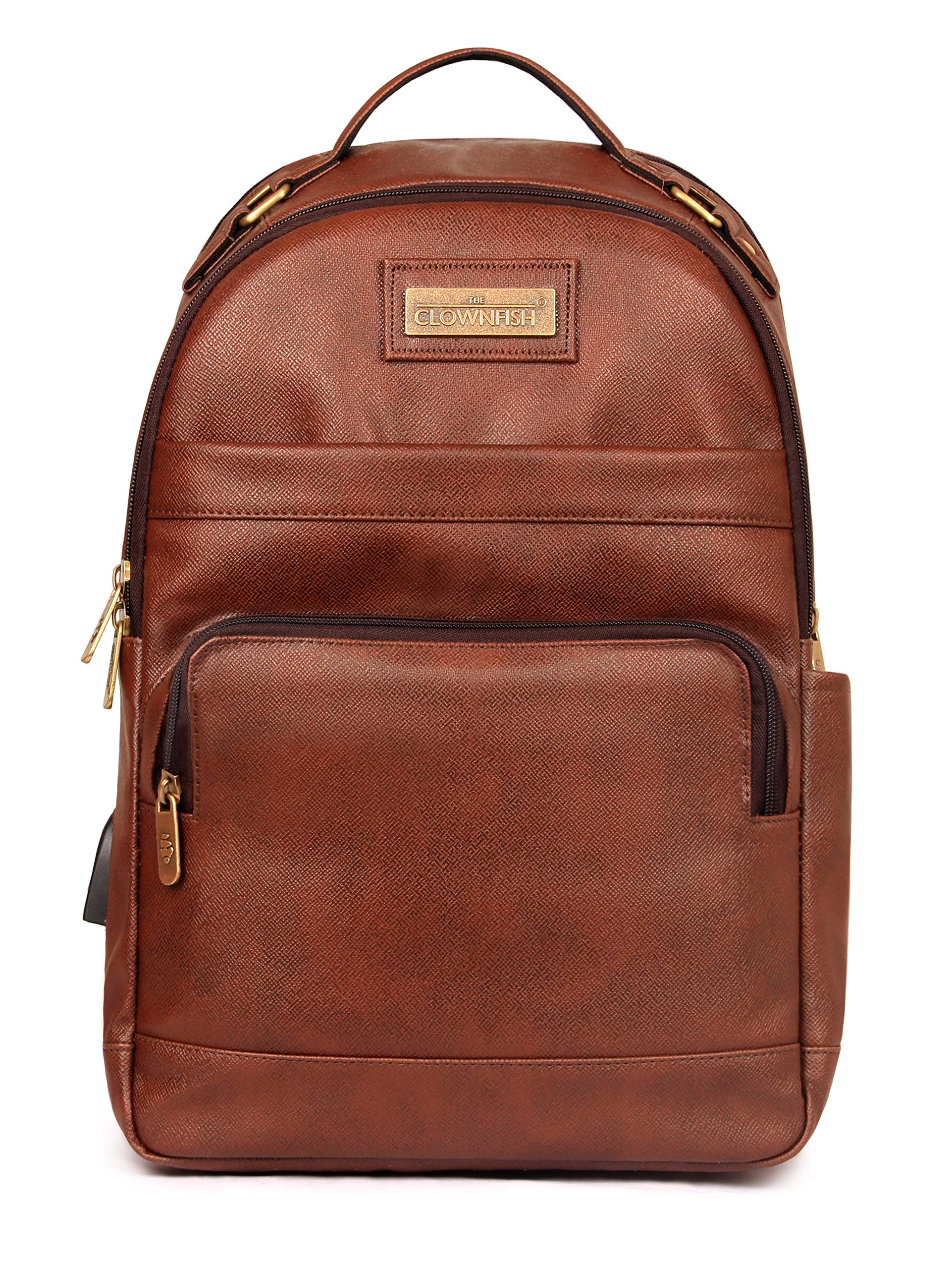 Vegan Leather Mature Unisex Laptop Backpack-image-30