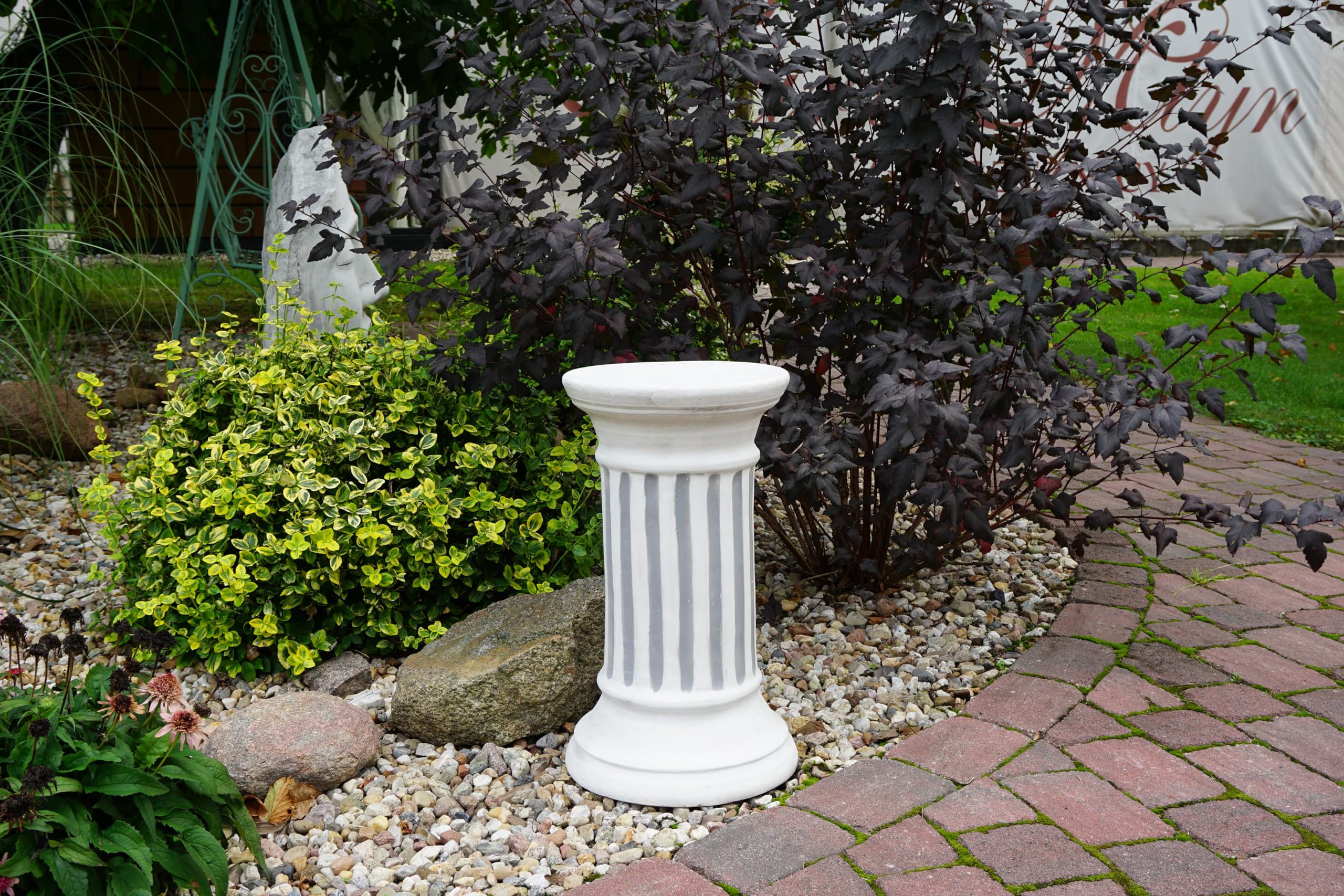 gartendekoparadies.de Elegante colonna, grande colonna massiccia, rotonda, base, diametro 30 cm, grigio, 64 kg, in pietra resistente al gelo