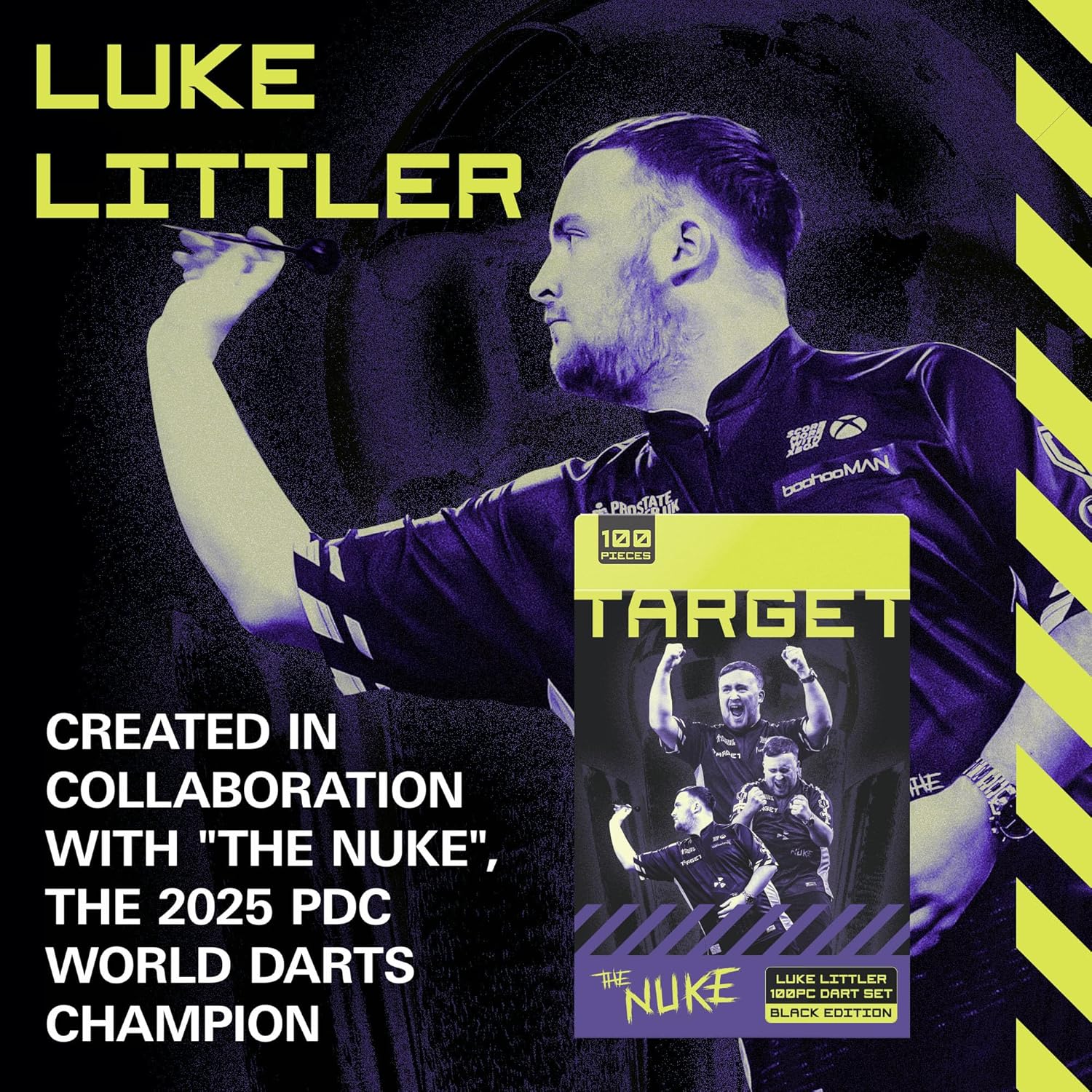 Target Darts Luke Littler Range – Choose from Steel Tip Dart Set, 100 Piece Dart Bundle with Storage Box, or 85 Pcs Accessories Kit with Flights, Shafts, Point Sharpener & Multi Tool | Gift Options