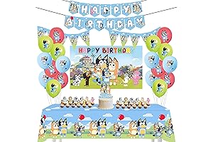 47 pc Stunning Bluey-Theme Birthday Decorations for Unforgettable Celebration